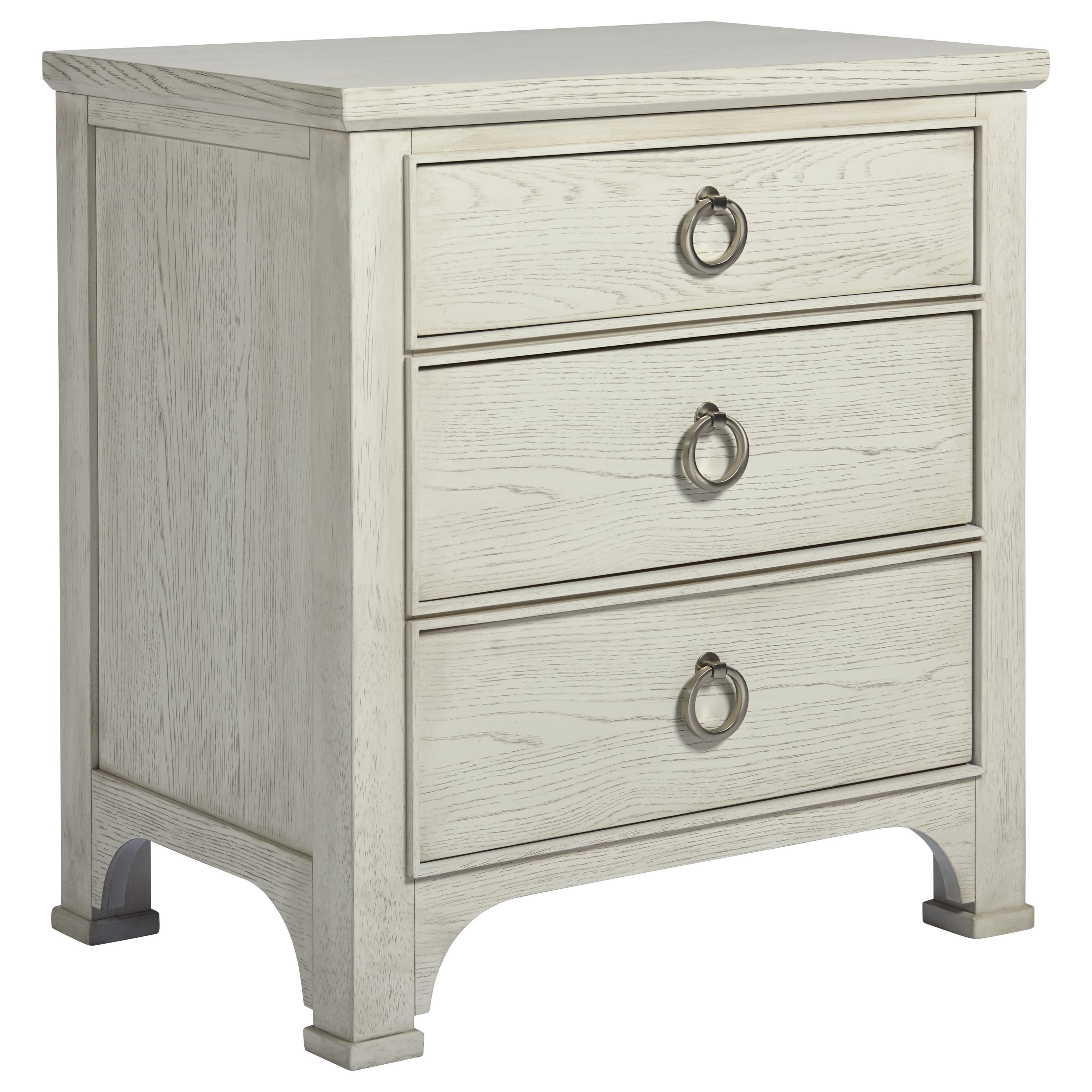 Universal Coastal Living Home Escape Sandbar Finished Nightstand with 3 Drawers Belfort